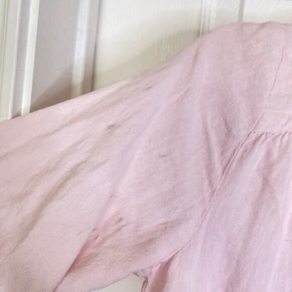 ZARA Short Tiered Shirt Dress Light Pink Long Sleeve Size Small Summer Collared - Picture 5 of 6